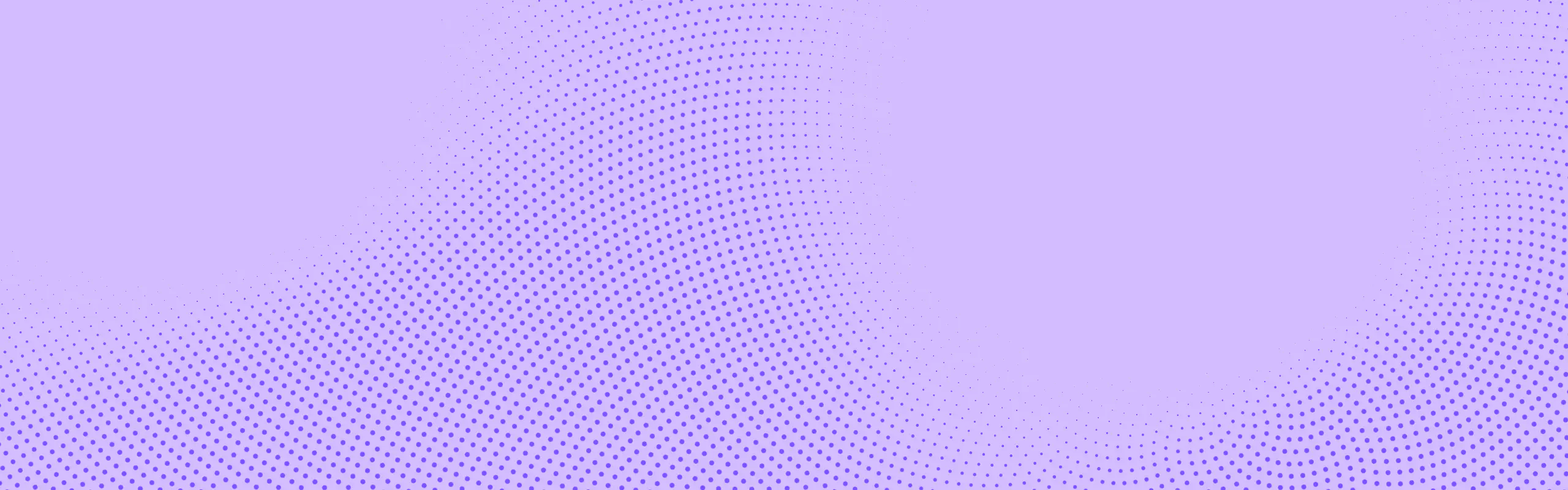 Purple halftone dots drifting across a lavender field